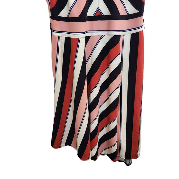 Lane Bryant Flutter Sleeve Asymmetrical Striped Midi Dress Multicolor Size 16 - Picture 4 of 10